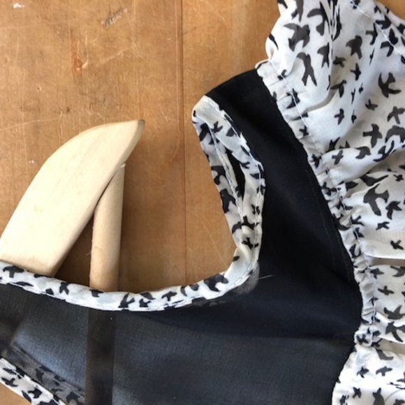 Ya Los Angeles Dress - Small, off white w/ black mini bird print - Picture 2 of 7